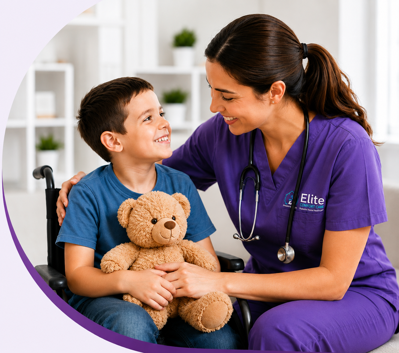 Healthcare professional providing compassionate care to a child